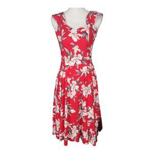 Royal Creations Hawaii Dress Large Red White Iris Retro Cut